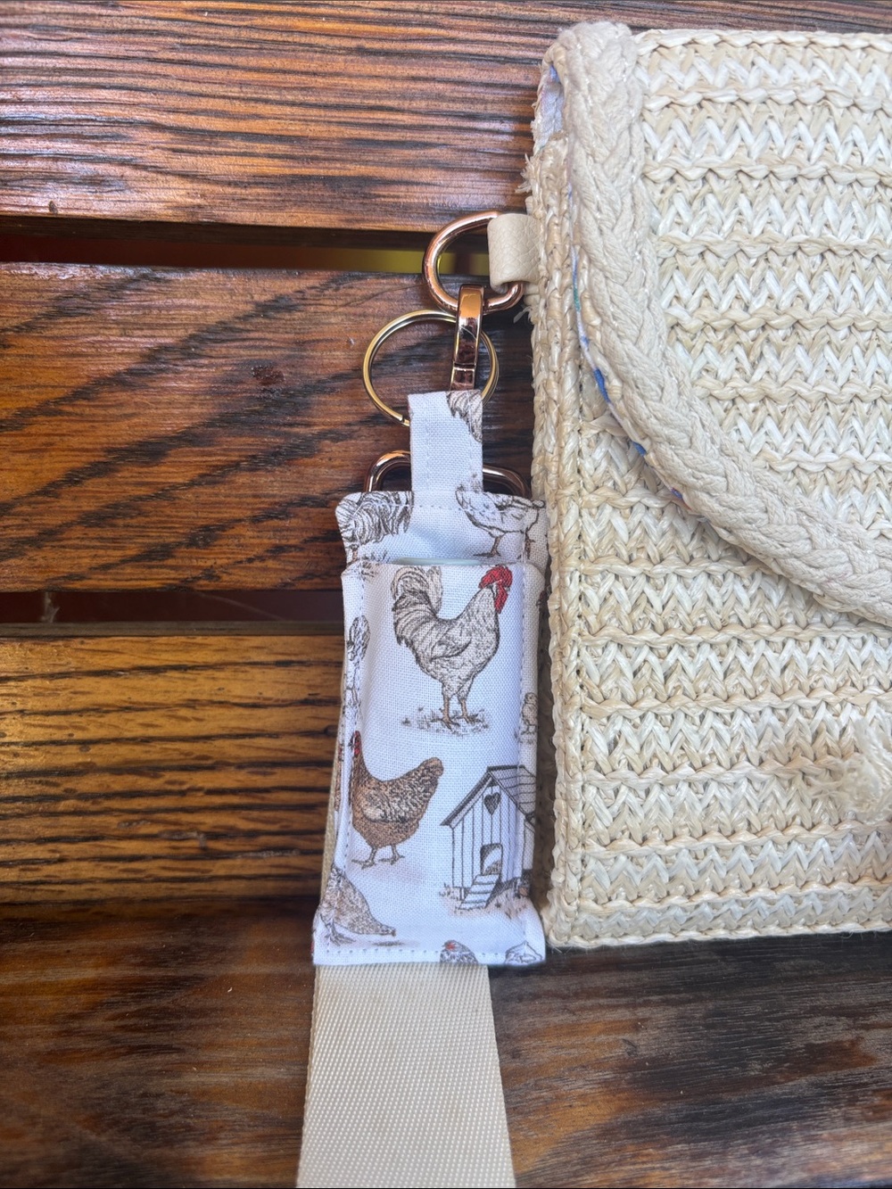 Chicken Keychain Chapstick Holder